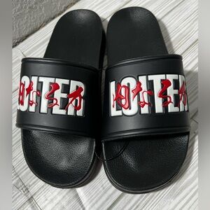 Loiter honour men’s slides Black/Red Sandals EU 40 size 7 NWOT lightweight